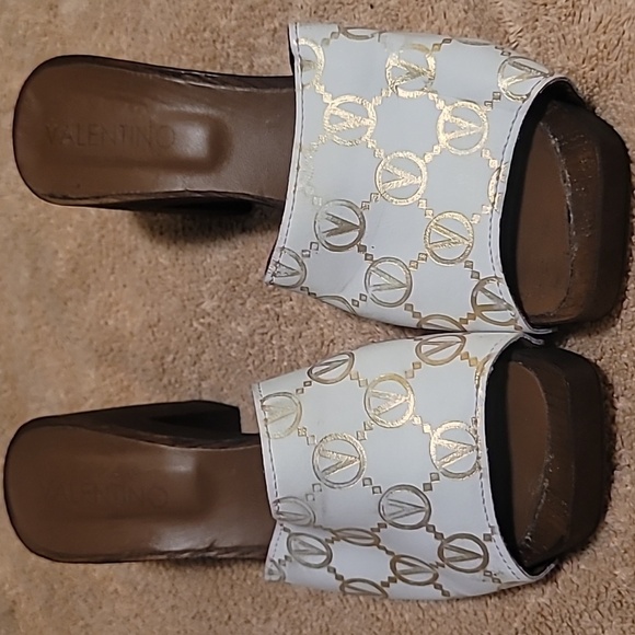 Valentino Shoes - VALENTINO BY MARIO VALENTINOKiki Heeled Slide Sandal SZ 7.5 MARKED EU 38